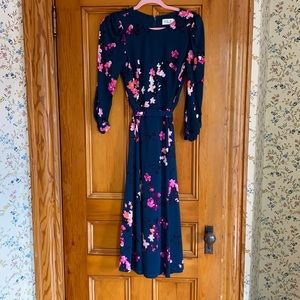 Eliza J teal floral dress